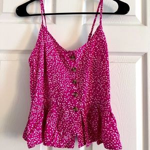 Pink polka dot tank top